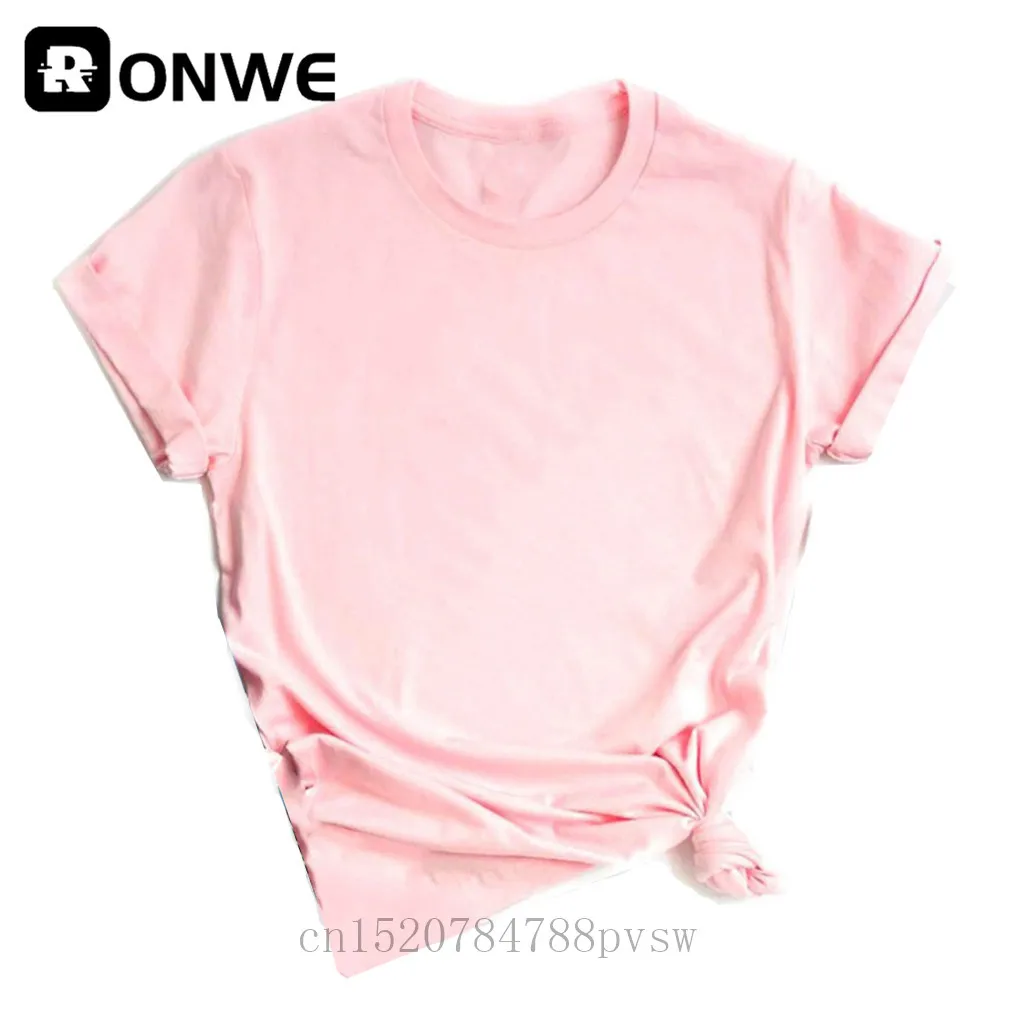 Футболка женская однотонная смешная рубашка для девушек белый Чёрный розовый