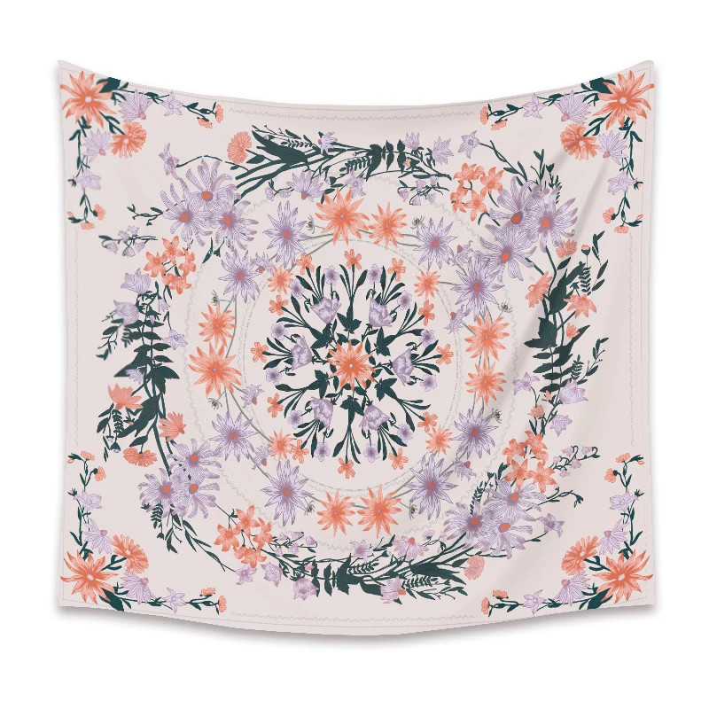 

Bohemian Plant Print Indian Mandala Tapestry Wall Hanging Flower Psychedelic Tapestry Wall Hanging Decor for Living Room Bedroom