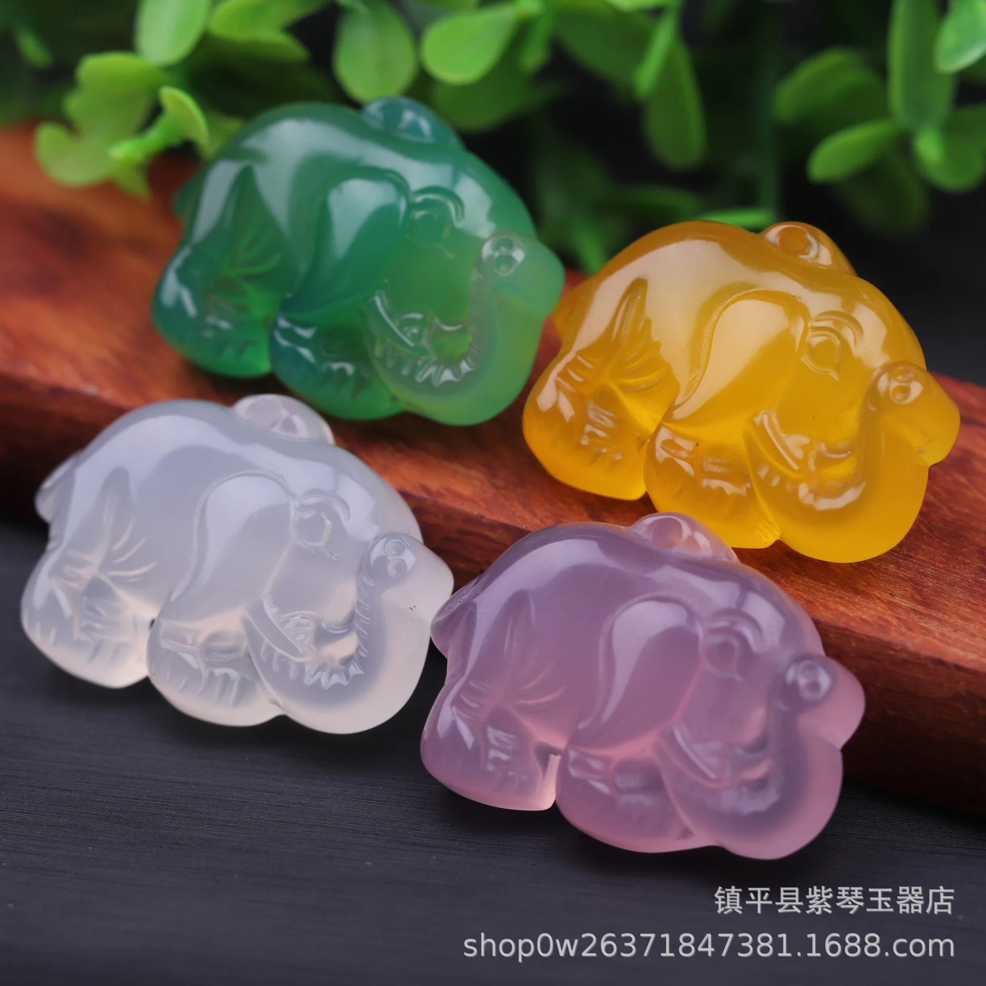 Ожерелье с подвеской в виде слона из натурального агата очаровательные