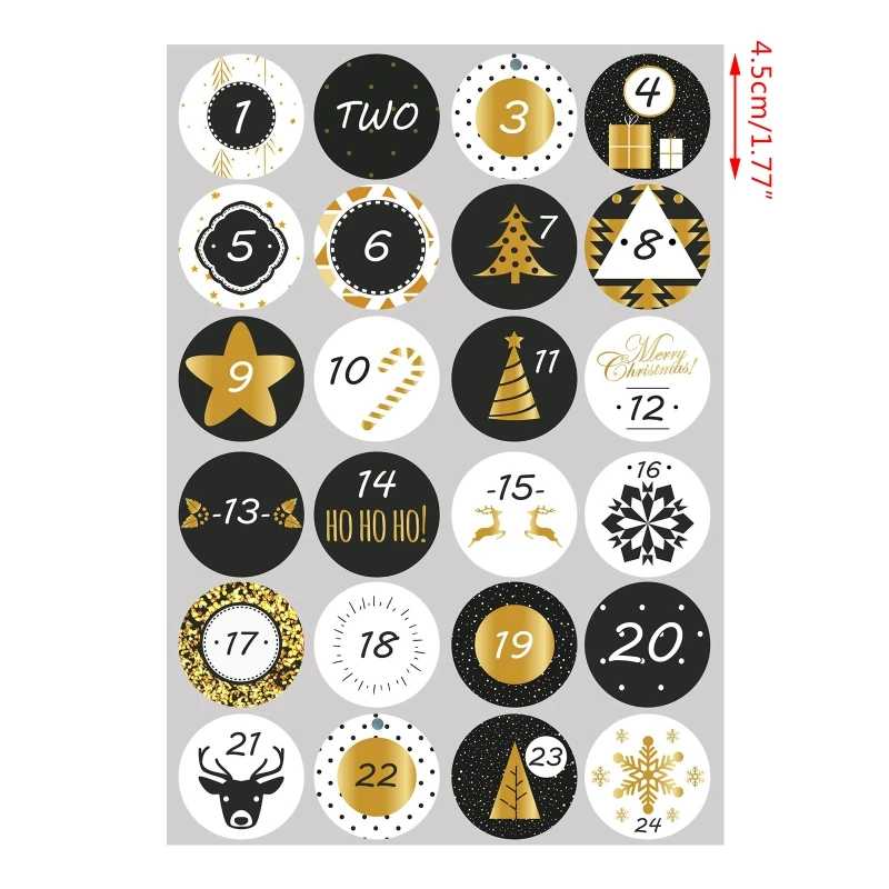 

240x Christmas Countdown Advent Calendar Number Sticker Gift Package Seal Label