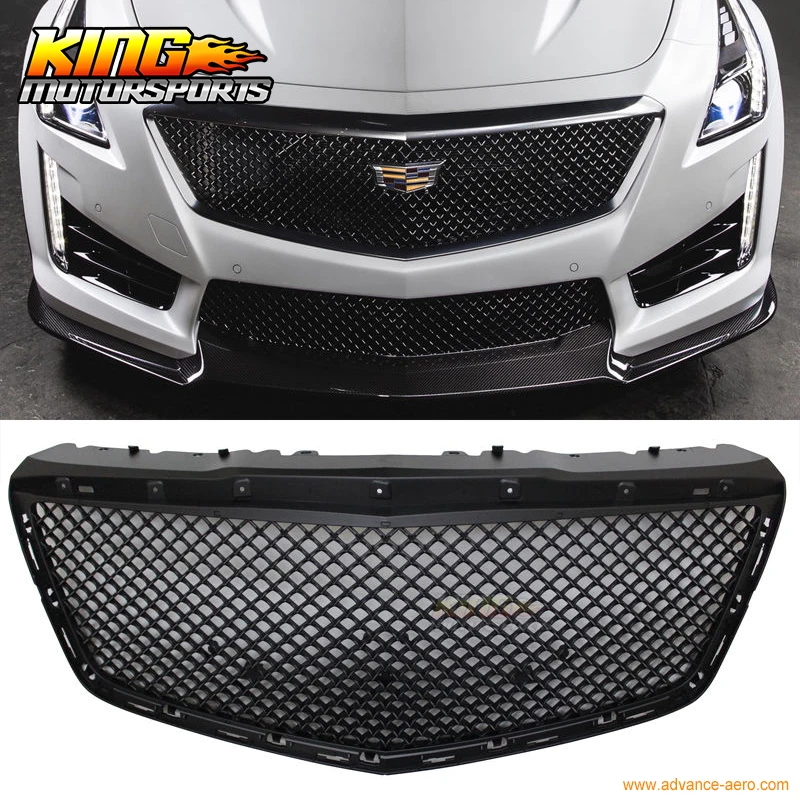 Подходит для 2014 2015 Cadillac CTS B стиль черный Передний бампер КАПОТ решетка гриль