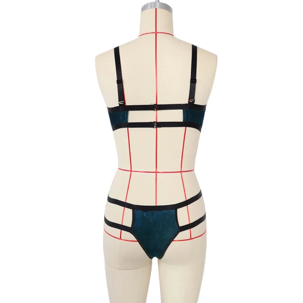 2020 новый прозрачный комплект с бюстгальтером Для женщин золотой бархат нижнее