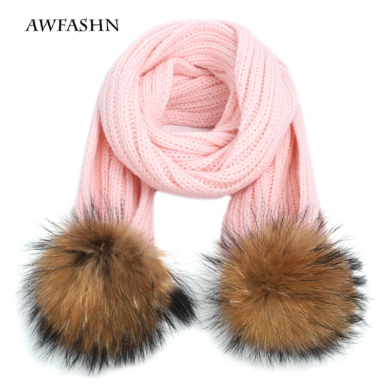 Женский зимний кашемировый шарф для мамы и ребенка удобный теплый с помпонами из