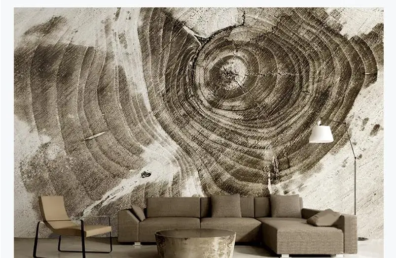 wallpaper 3d chinese style wall murals for living room bedroom vintage brief wood annual rings wallpapers papel de parede free global shipping