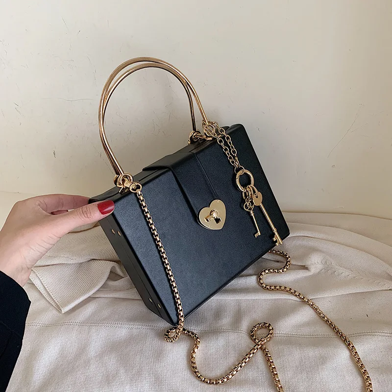 Роскошные сумочки женские сумки дизайнерский квадратный черный кожаный клатч