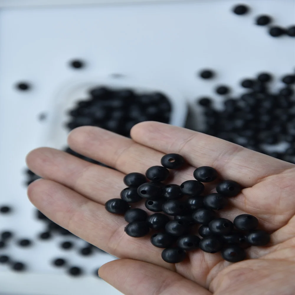 MAGBLUE 100pcs/lot Fishing Beads Space Stopper Black 3mm-8mm Round Soft and hard beans Lures bait Hook Rig Accessories | Спорт и