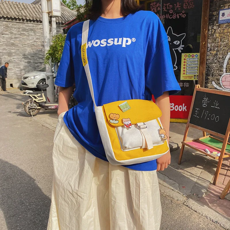 Сумки сумки через плечо женские 2020 летние новые модные холщовые школьные