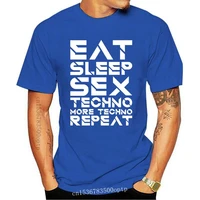 2021 t shirt men eat sleep techno repeat tshirt electronic music brand short sleeve t shirt