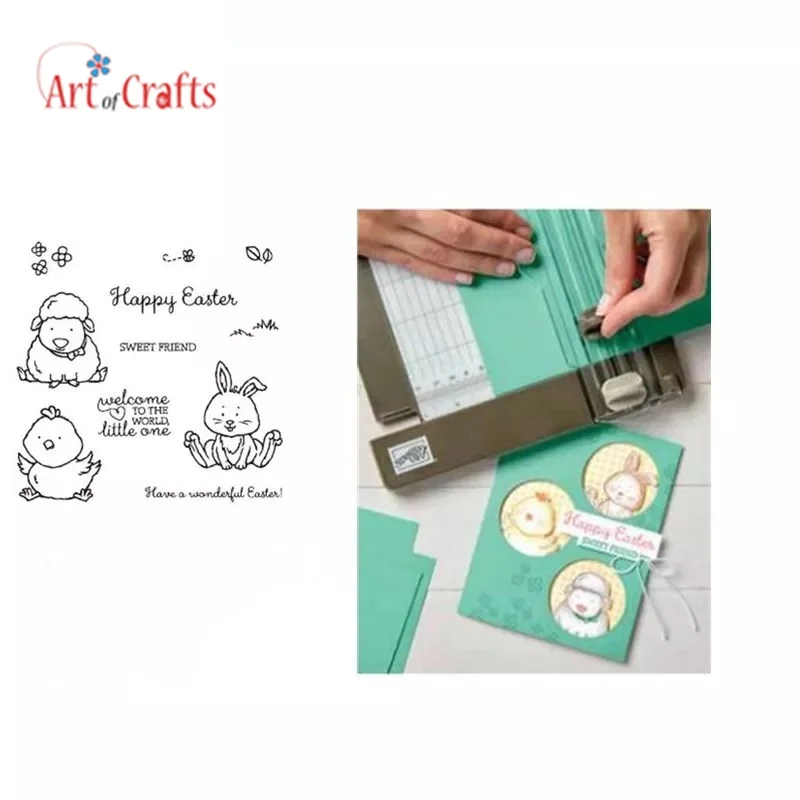 Добро пожаловать Пасхальный прозрачный штамп для DIY скрапбукинга открытка