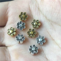 junkang 30pcs flower perforated metal beads separated loose jewelry making diy bracelet necklace pendant accessory