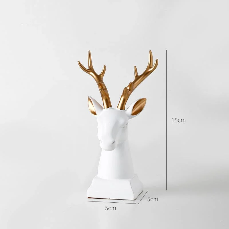 Deer Statue Head Resin Sculpture Nordic Home Decor Scandinavian Decoration Deers Figurines home decoration statute | Дом и сад