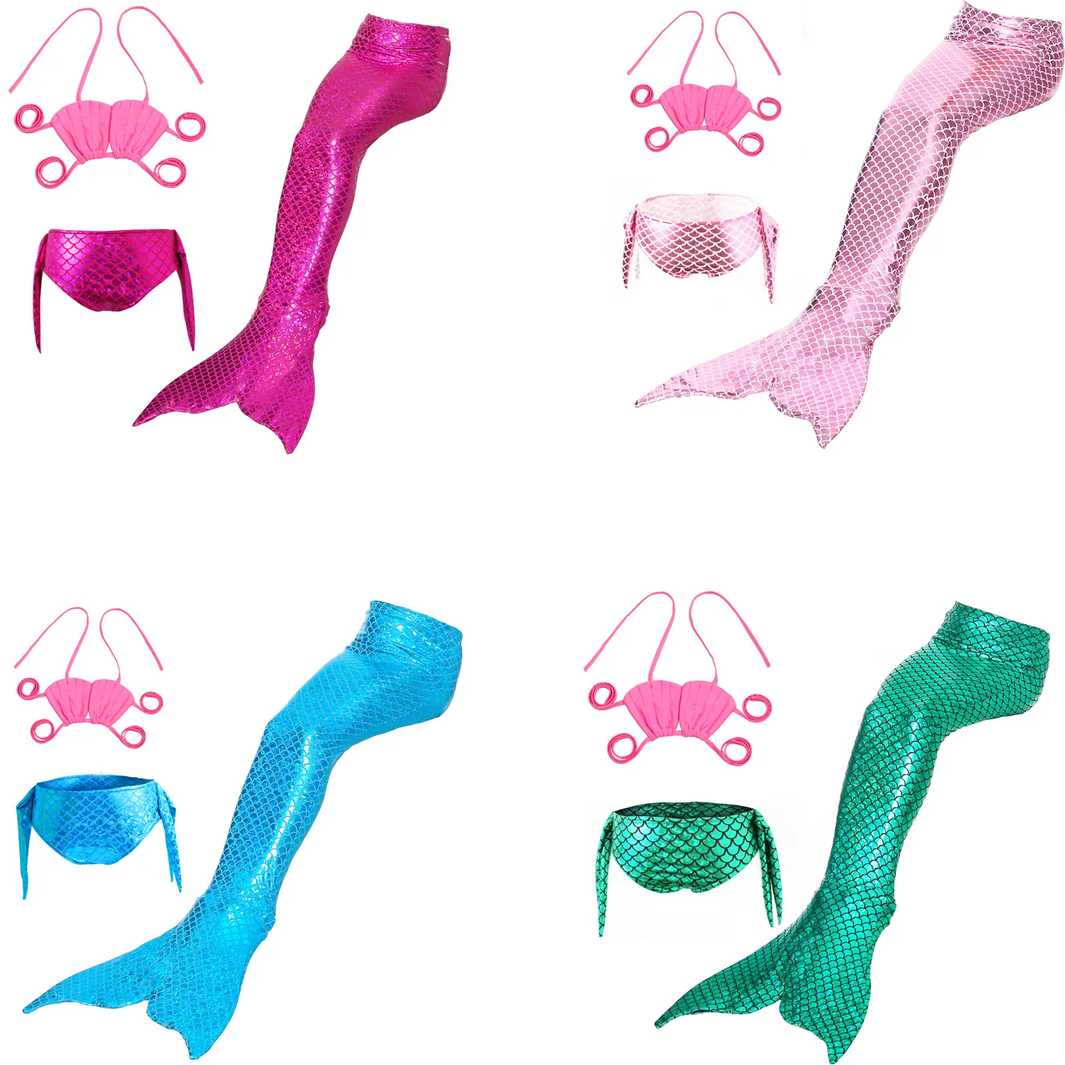 3 шт./компл. детей хвост русалки купальный костюм одежда купальники бикини