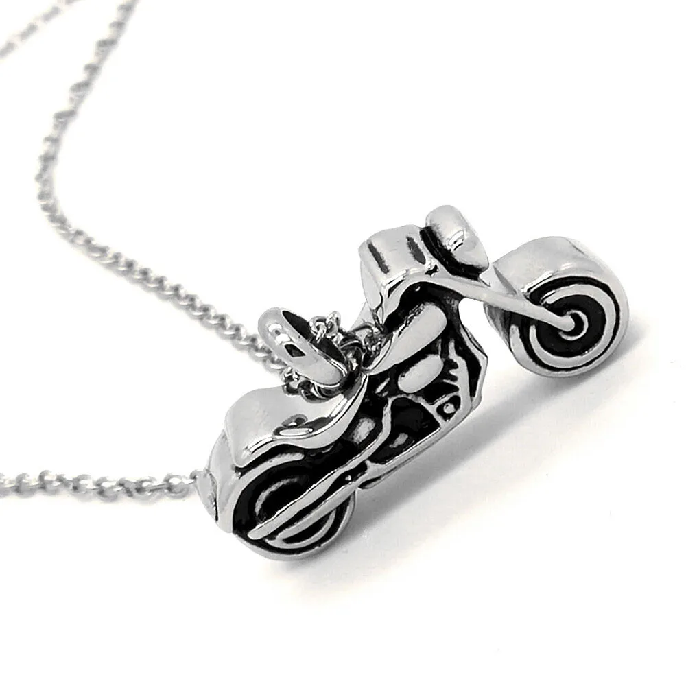 Cremation Punk Stainless Steel Motorcycle Rider Rock Pendant Charm Keepsake Memorial Urn Necklace For Ashes | Украшения и