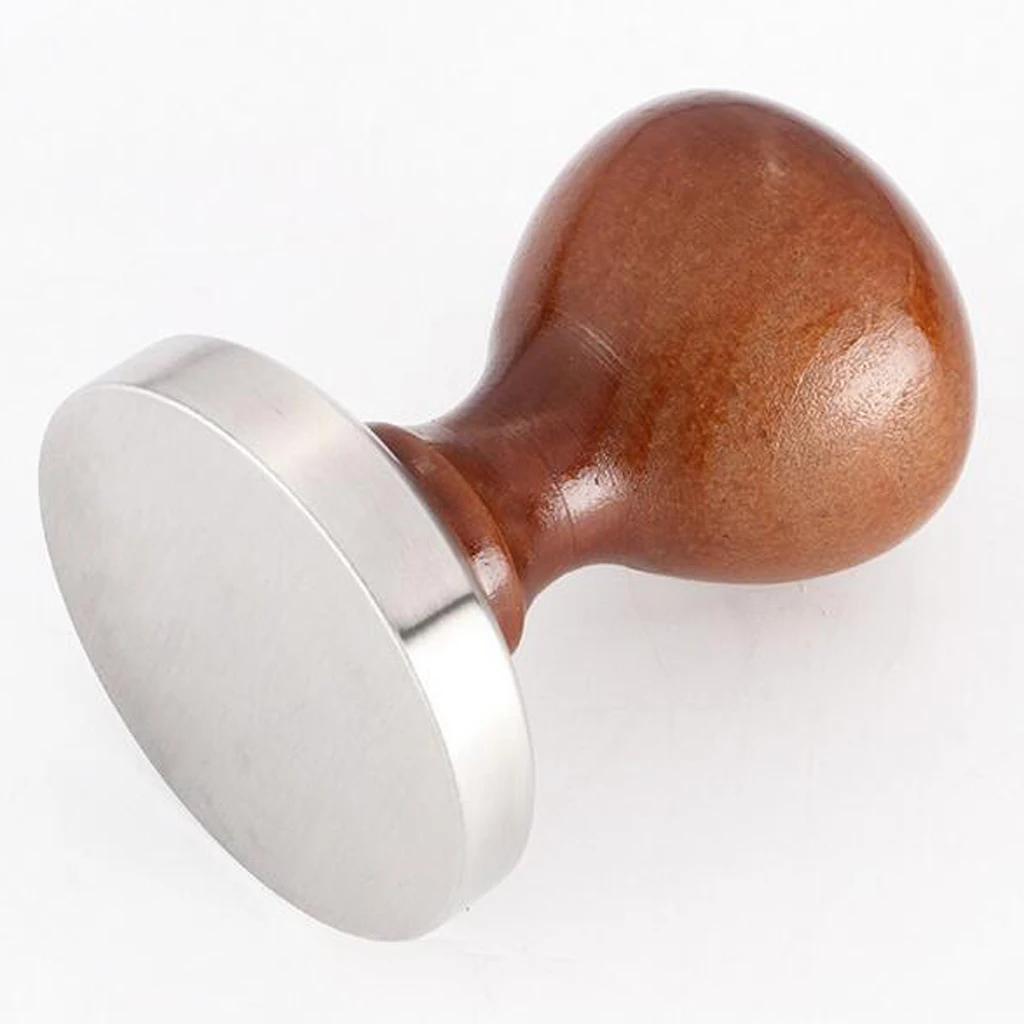 Нержавеющая сталь эспрессо кофе тампер машина 58 мм плоское основание деревянной