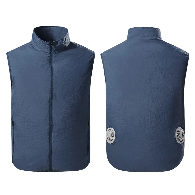 

Men Summer USB Fan Cooling Vest Men Air Conditioning Clothes Sleeveless Jacket Pleasantly Cool Fishing Vests