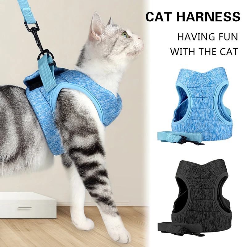

Adjustable Cat Dog Harness Pet Anti-Escape Harness Leash Set Breathable Soft Vest For Small Dog Cat Outdoor Walking Pet Supplies