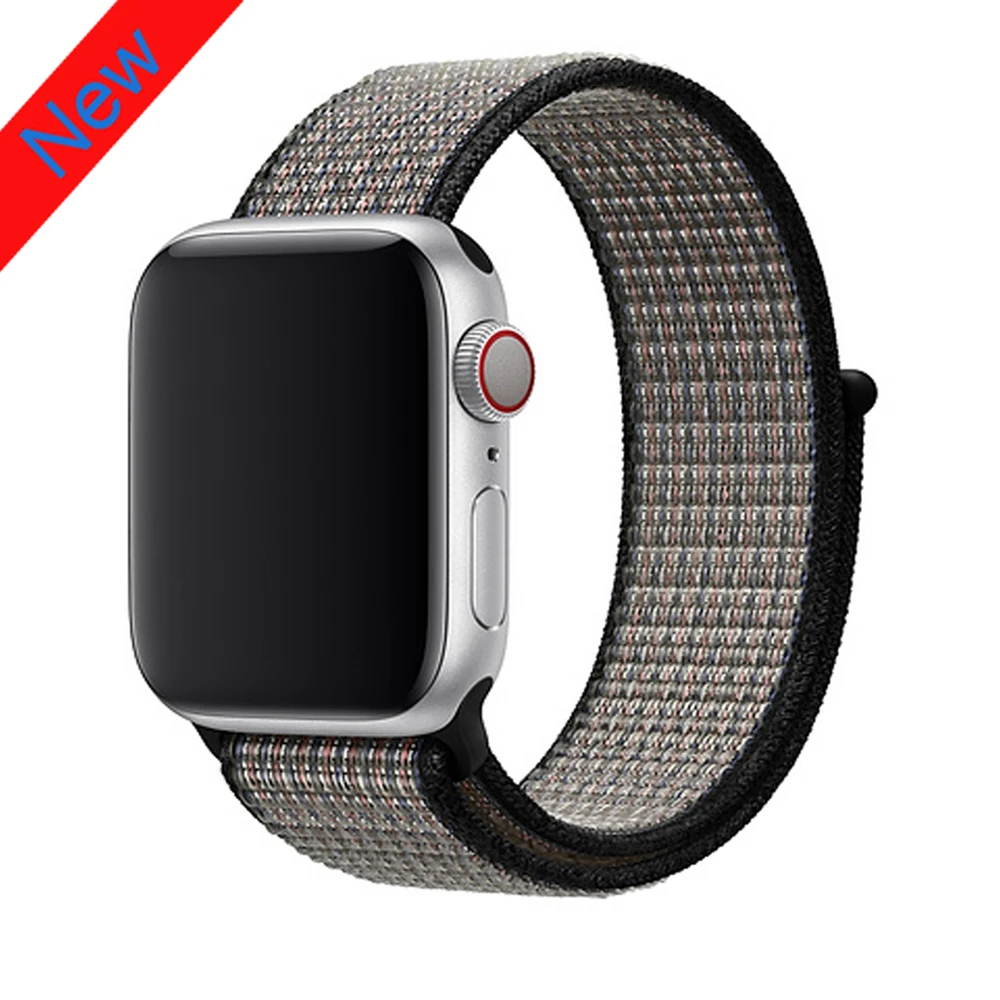 Desert Sand Нейлоновый ремешок для Apple Watch band 42 мм 38 мм iWatch 4 band 44 мм 40 мм Браслет спортивная петля ремешок для часов correa ремень дышащий - Цвет ремешка: Desert Sand