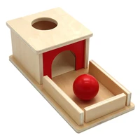 professional wood educational toy object permanence box with tray