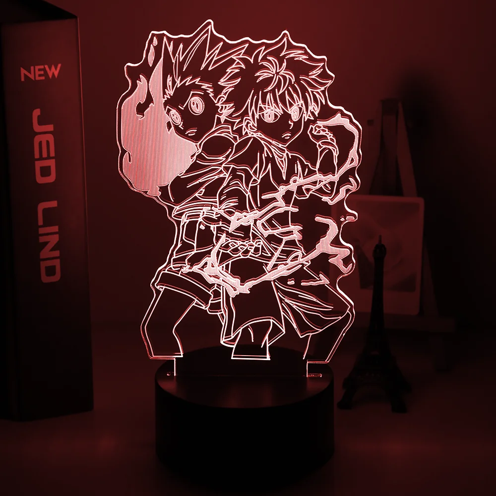 Gon and Killua 3d ночной светильник Аниме Охотник X охотник Светильник для детей декор