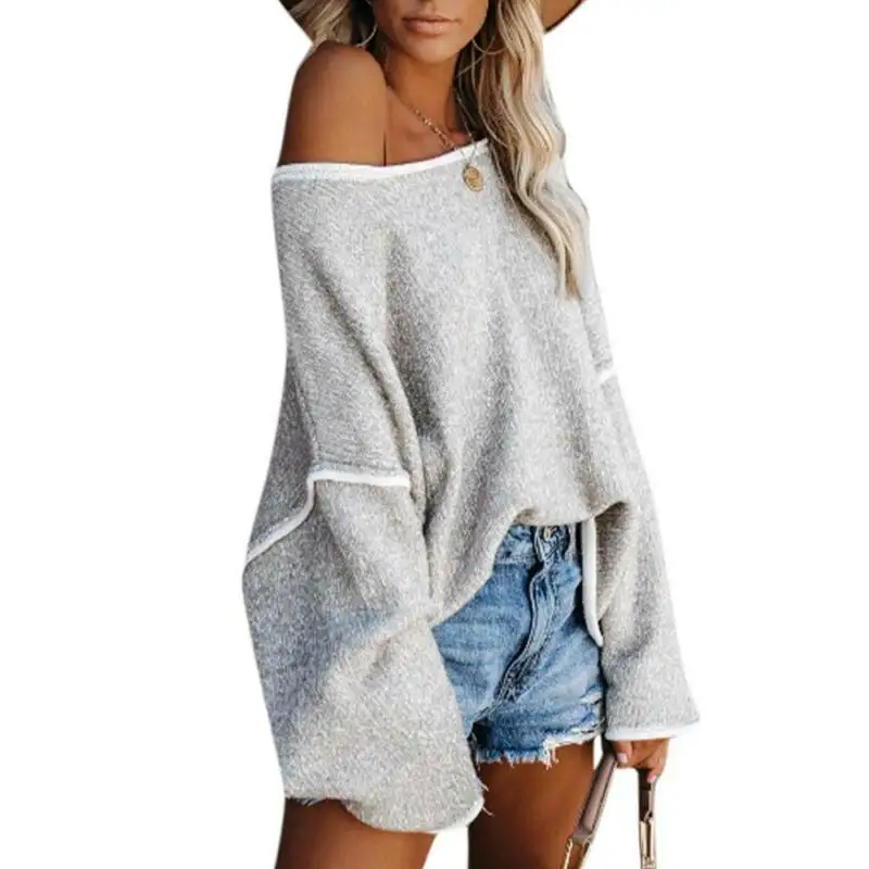 

Plus Size Women Winter Cardigans Ladies Long Sleeve Crew-Neck Loose Tops Jumper