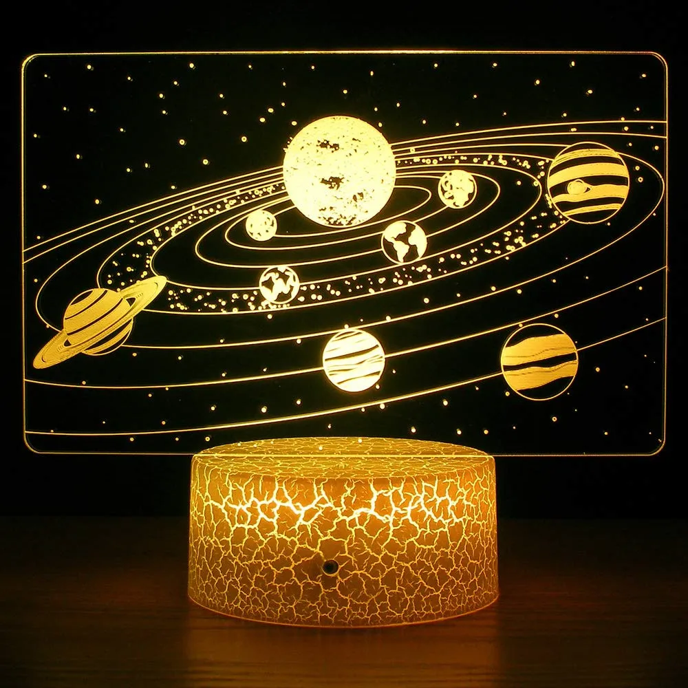 Solar System 3D Optical Illusion Lamp Universe Space Galaxy Night Light for Kids Boys Girls as on Birthdays or Holidays Gifts