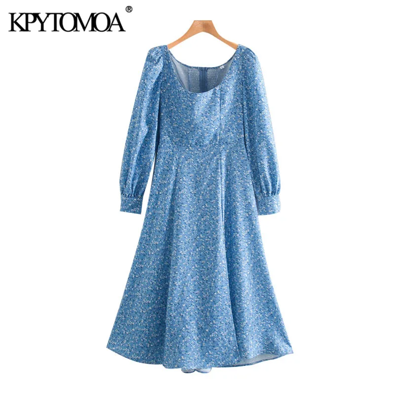 

KPYTOMOA 2021 шикарные модные женские платья миди с Боковым Разрезом, Винтажные эластичные женские платья с длинным рукавом и молнией сзади