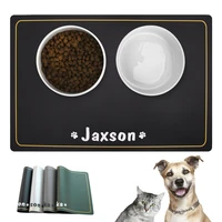 custom name pet placemat for puppy pet bowl pad waterproof pet food pad pet bowl drinking mat dog feeding placemat easy washing
