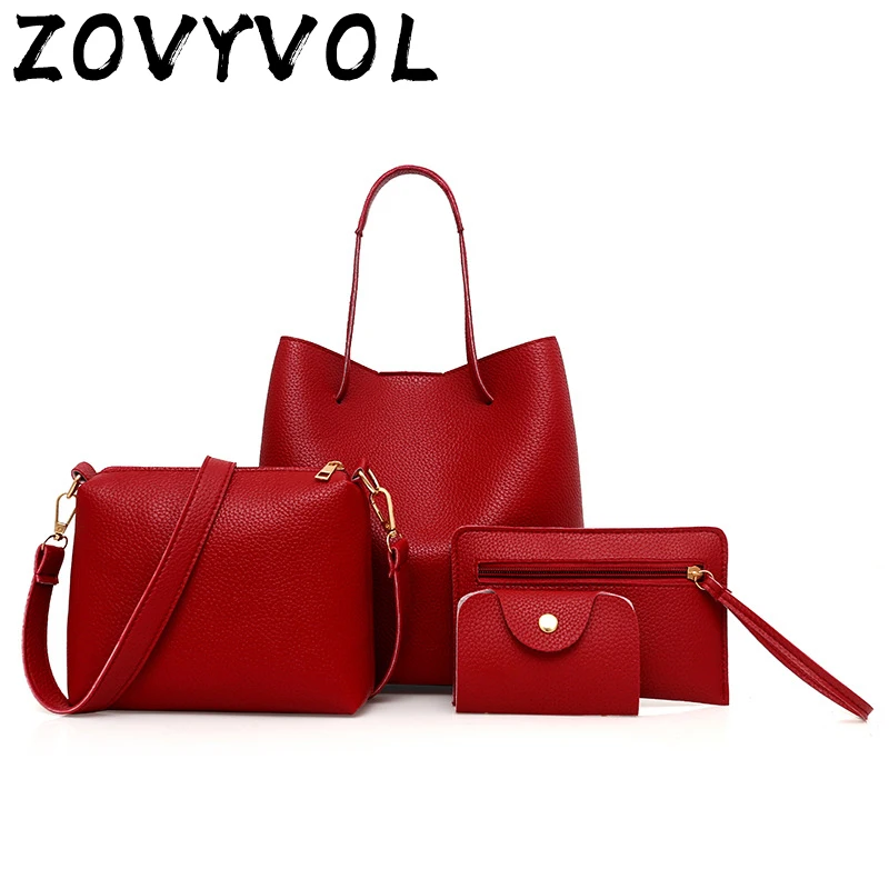 ZOVYVOL женские сумки дизайнерские четыре набора на плечо штуки сумка-тоут через