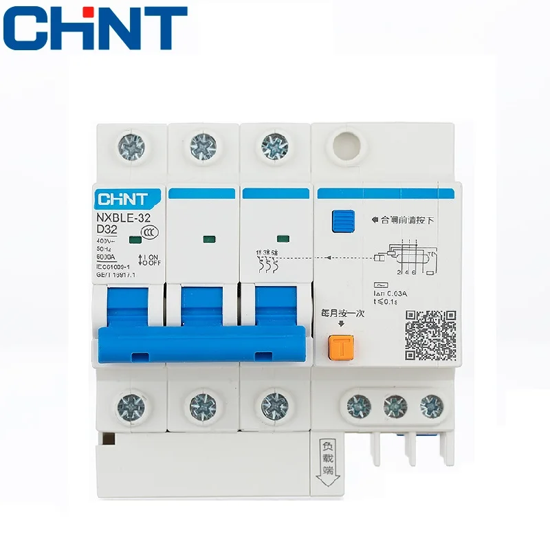 NXBLE-32 автоматический выключатель с остаточным током RCBO 6KA Тип D 2P 30 мА 230 в 240 В 50 Гц 6A