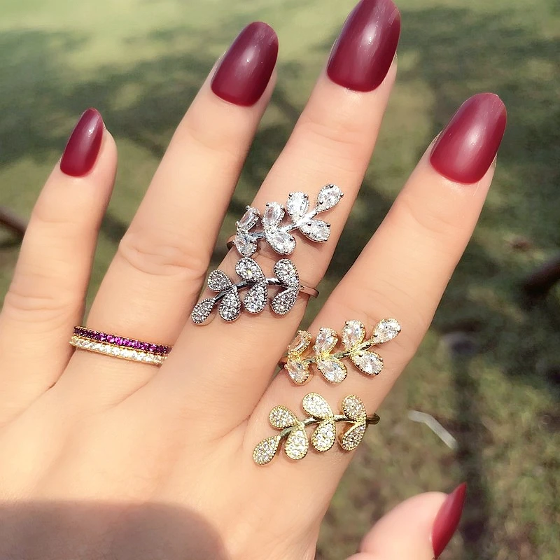 Женское кольцо с цветком роскошное регулируемое золотистое/серебристое для