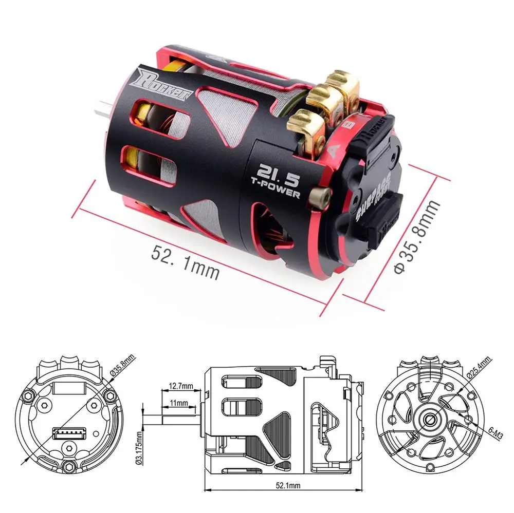 Rocket Surpass Hobby 540 V4S Brushless Electric Motor 3.5/5.5/8.5/10.5/21.5T For 1/10 1/12 F1 Competition Racing RC Drift Car enlarge