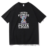mens im into fitness fitness whole pizza in my mouth classic 100 cotton t shirt 2022 summer tops tee clothesdrop ship