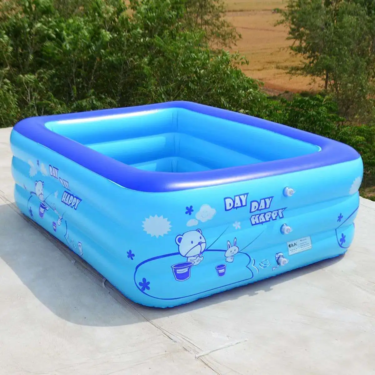 

120CM 2/3Layers Children Inflatable Pool Bathing Tub Baby Kid Home Outdoor Large Swimming Pool Inflatable Square Swimming Pool