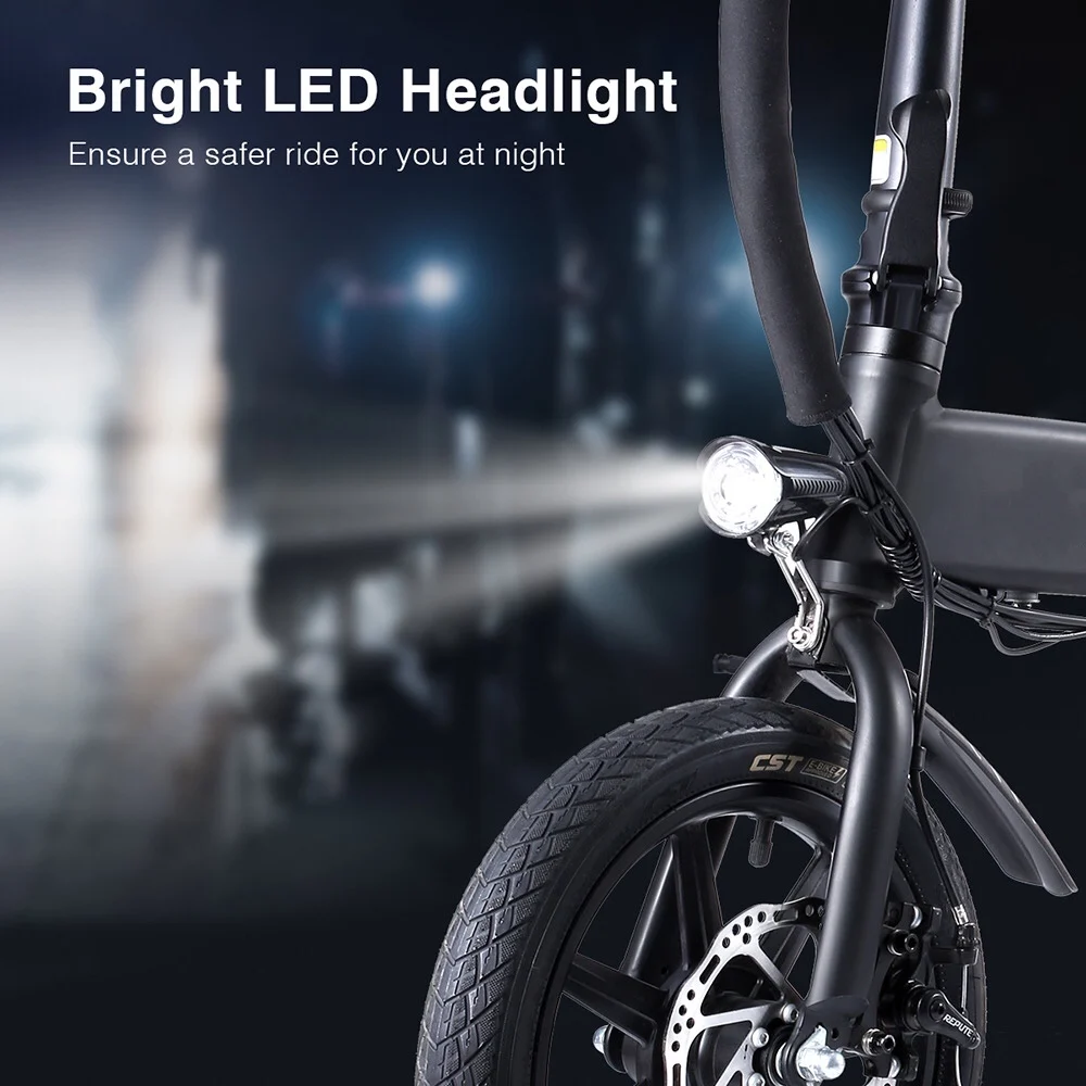 

Folding Electric Bike 250W 14 Inch Power Assist Commuting City Bike 10AH Battery 50-55km Range Dual Disc Brakes E-Bike EU Stock