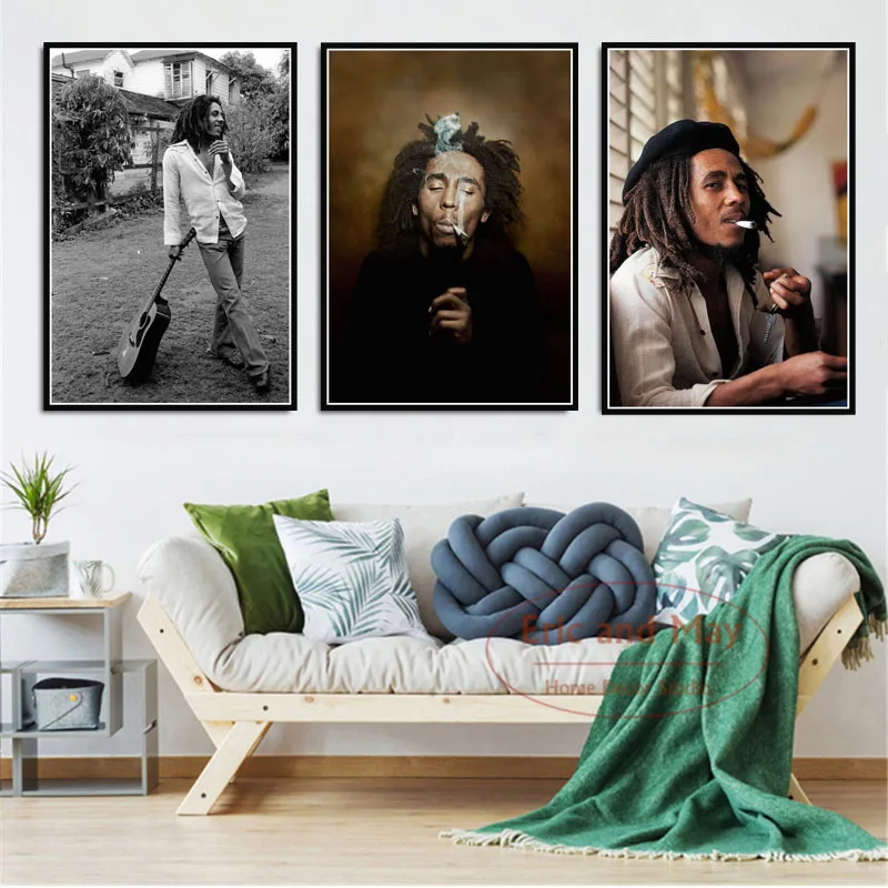 

Bob Marley Singer Star Rip Posters And Prints Canvas Painting Wall Pictures For Living Room Nordic Decoration Home Decor Tableau