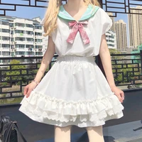 a line skirt short summer 2021 college style kawaii sweet girl lace ruffle solid cute mini skirts y2k high waist pleated skirt