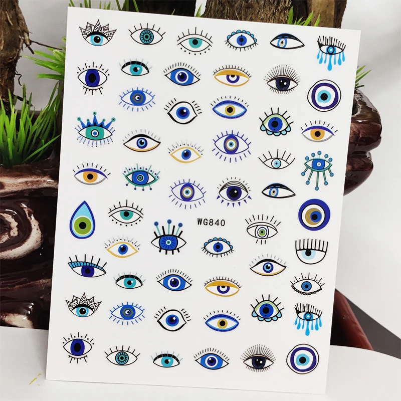 

3D наклейки для ногтей красивые глазки Hitomi дизайн линии искусственные маникюрные наклейки Переводные аксессуары из фольги для ногтей