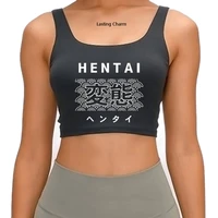 lasting charm crop top female hentai anime logo basic inscriptions print tops