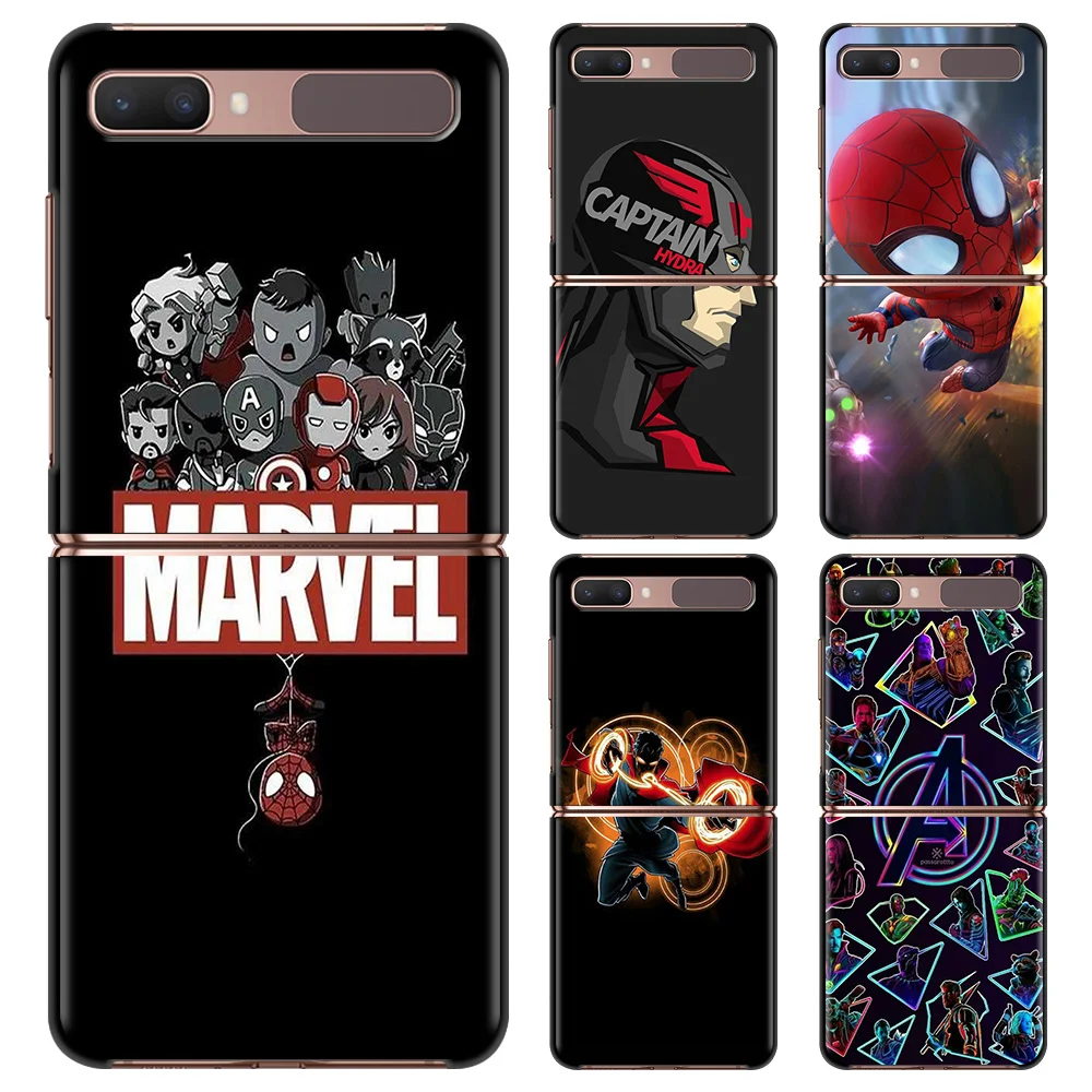 

Phone Case For Samsung Galaxy Z Flip 3 5G Hard PC Coque Protective guscio Capa Black Folding Fundas Aesthetic Marvel