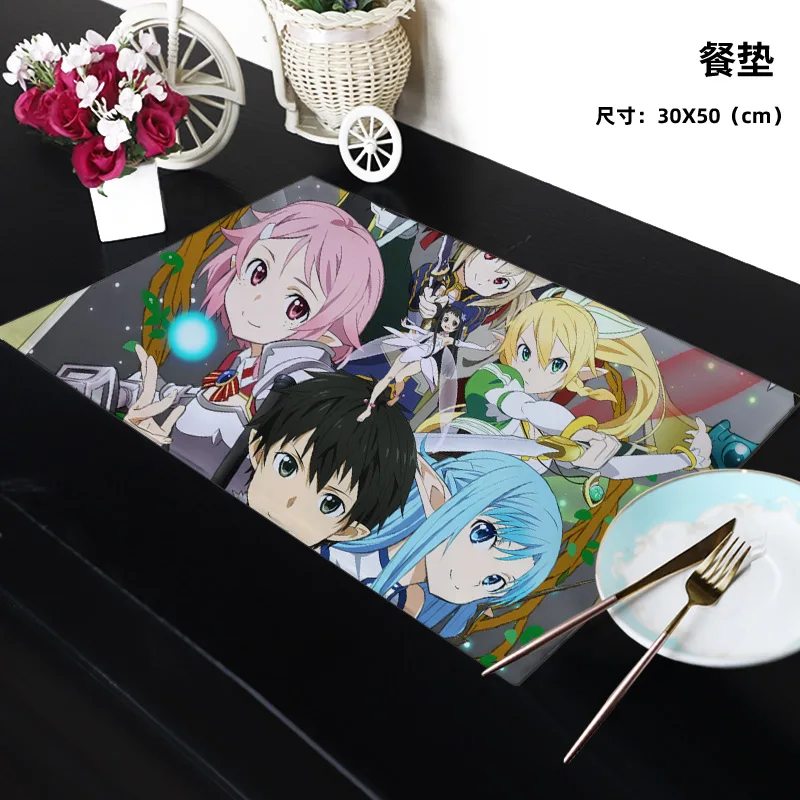 Sword Art Online 88741 Anime Customized Table Mat Cartoon Desk Mats Placemat Canvas Kitchen Household Decoration Gift | Дом и сад
