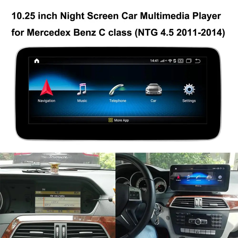 10,25 Android 9,0 Автомобильный gps навигатор 4G+ 64G мультимедийный плеер для Mercedes Benz C Class W204 C204 S204(2011- NTG 4,5