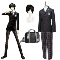 anime cosplay persona 5 cosplay costume akira kurusu ren amamiya school uniform for unisex coat shirt pants set