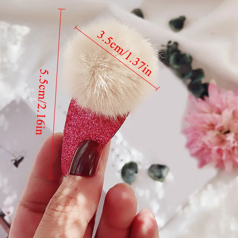 Горячая Распродажа мягкий искусственный мех Шпилька для волос с зажимом