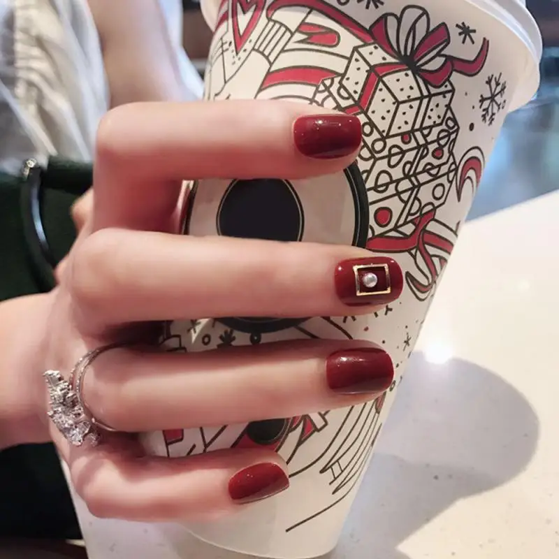 Роскошный квадратный стикер для ногтей матовая 3D текстура на полную длину с