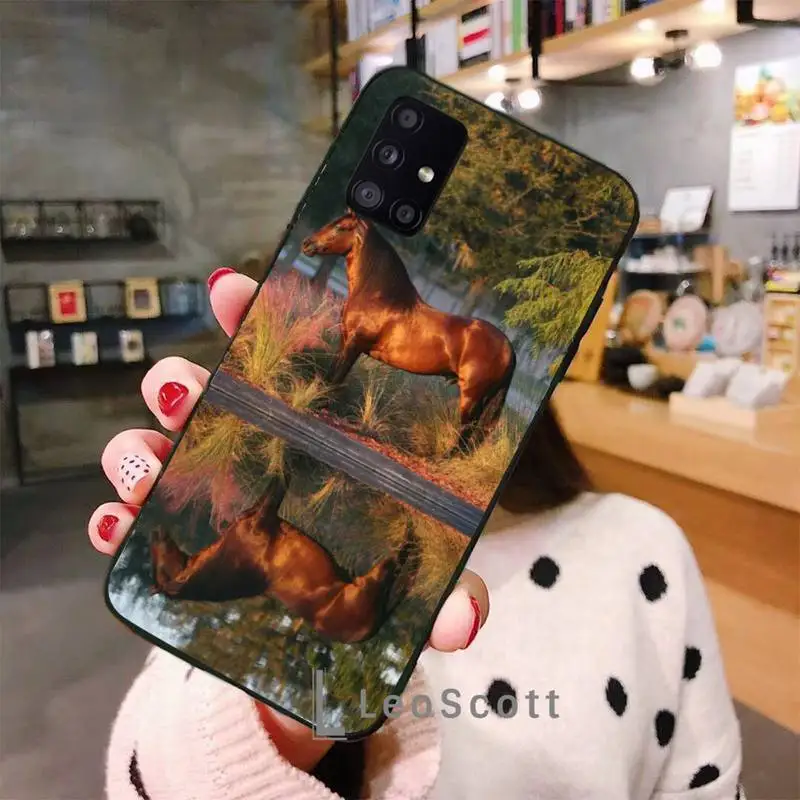 

Watercolor Horse Horses Running Phone Case For Samsung A40 A31 A50 A51 A71 A20E A20S S8 S9 S10 S20 Plus note 20 ultra