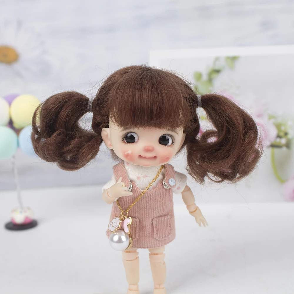 Белый Muziwig 1/8 BJD& Kurhn кукольный парик из мягкого волокна для куклы диаметром 14-15 см - Цвет: Белый