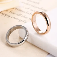 simple smooth titanium steel ring engagement couple ring tail ring fashion jewelry women accessories valentines day gift