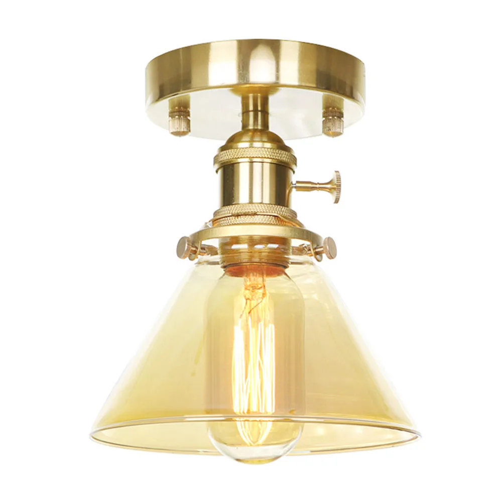 Латунный медный мини светильник для потолка в стиле ретро|Потолочные лампы| |