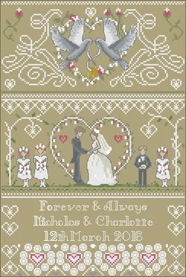 

Magazine-Wedding Memorial (Doves) Counted Cross Stitch 11CT 14CT 18CT DIY Chinese Cross Stitch Kits Embroidery Needlework Sets