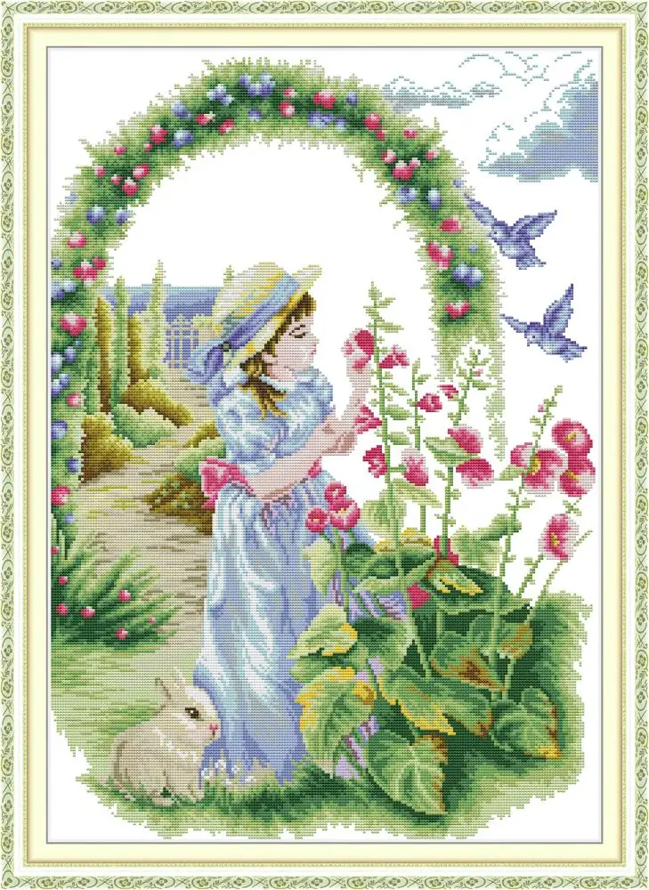 Наслаждайтесь цветочной росписью Счетный напечатанный на холсте DMC 11CT 14CT DIY набор вышивки крестиком наборы рукоделия домашний декор